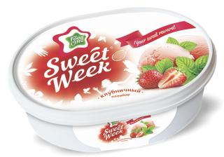 SWEET WEEK – клубничный пломбир на основе натуральных сливок в ванночке
