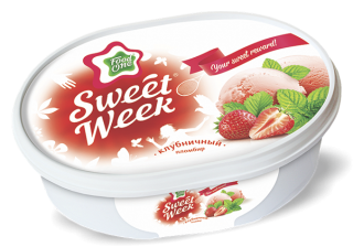 SWEET WEEK – ыдыстағы табиғи кілегей негізіндегі құлпынай пломбирі