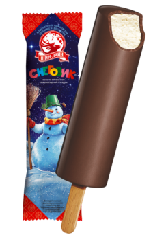 Снеговик <br> эскимо сливочное в шоколадной глазури